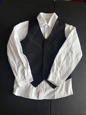 Classic Black Vest with White Dress Shirt